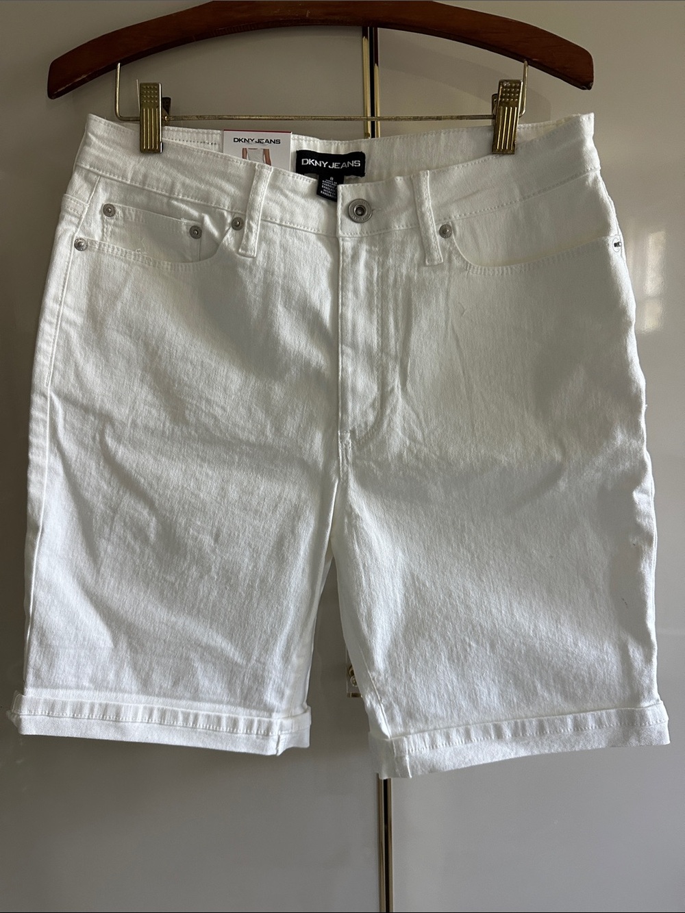 DKNY White Men's Denim Jean Shorts